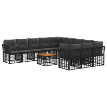 Buiten bankenset 12 pcs Zwart en Donkergrijs Polyester