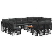 Buiten bankenset 13 pcs Zwart en Donkergrijs Polyester