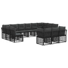 Tuinbankenset 13 personen zwart donkergrijs polyester