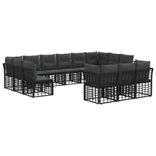 Buiten bankenset 13 pcs Zwart en Donkergrijs Polyester