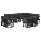 Loungeset 12-delig zwart donkergrijs polyester