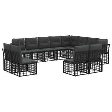 Buiten bankenset 12 pcs Zwart en Donkergrijs Polyester