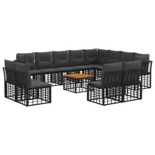 Buiten bankenset 13 pcs Zwart en Donkergrijs Polyester