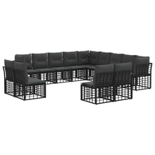 Buiten bankenset 13 pcs Zwart en Donkergrijs Polyester