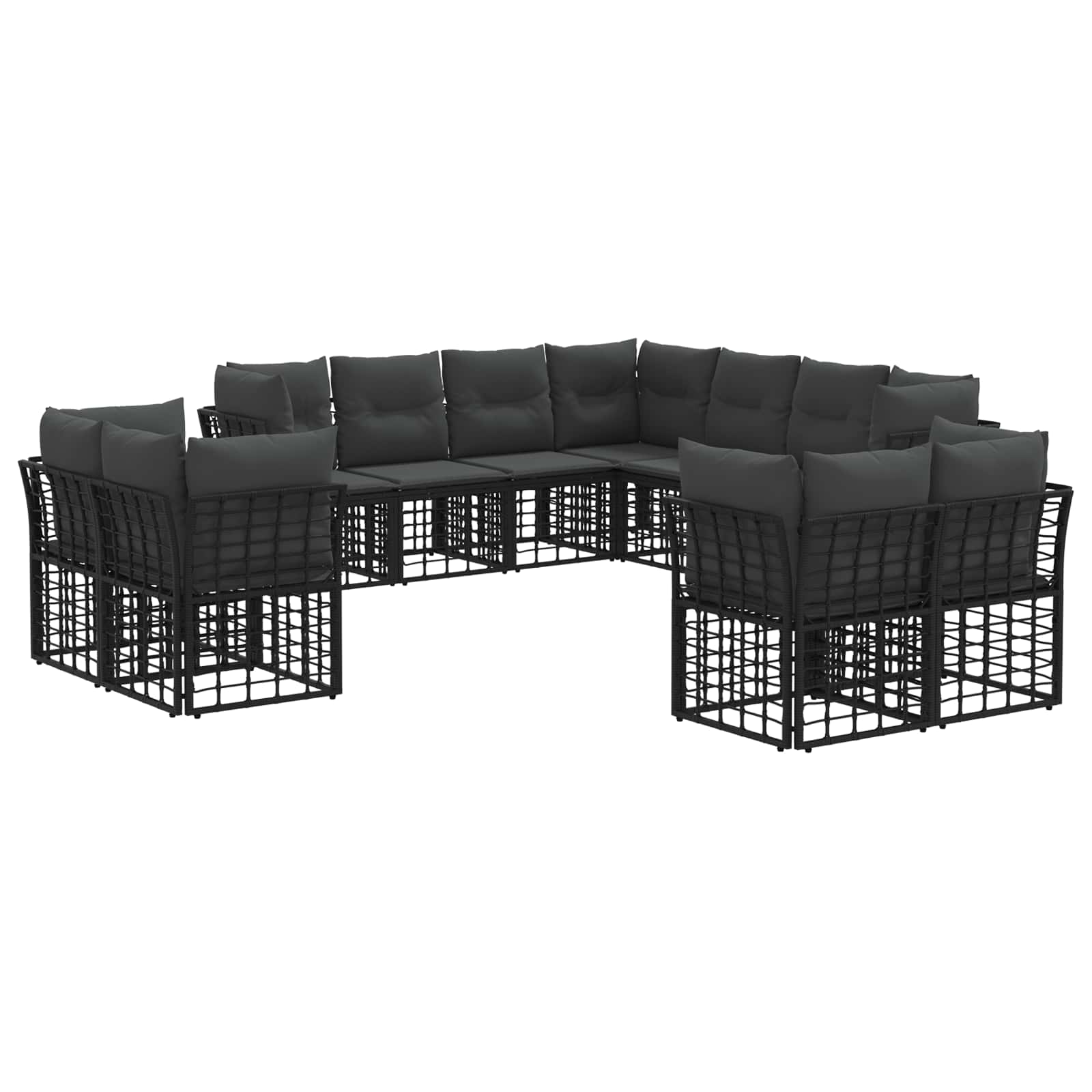 Buiten bankenset Zwart en Donkergrijs Polyester