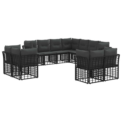 Buiten bankenset Zwart en Donkergrijs Polyester