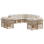 Loungeset poly rattan crème wit