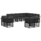 Outdoor Sofa Set 12 pcs Black and Dark Grey Polyester