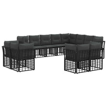 Buiten bankenset 12 pcs Zwart en Donkergrijs Polyester
