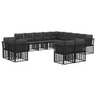 Outdoor Bench Set Black and Dark Grey Polyester