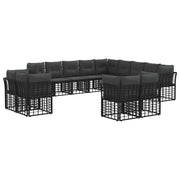 Tuinset polyester zwart donkergrijs modulair