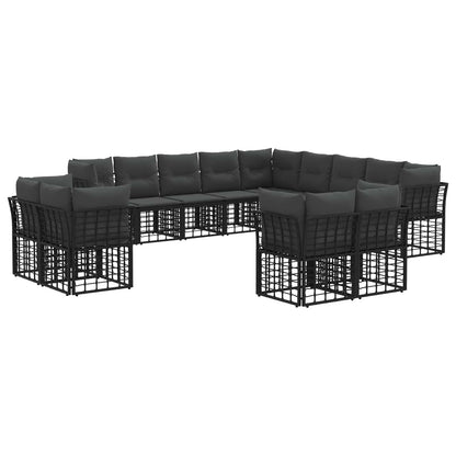 Buiten bankenset Zwart en Donkergrijs Polyester