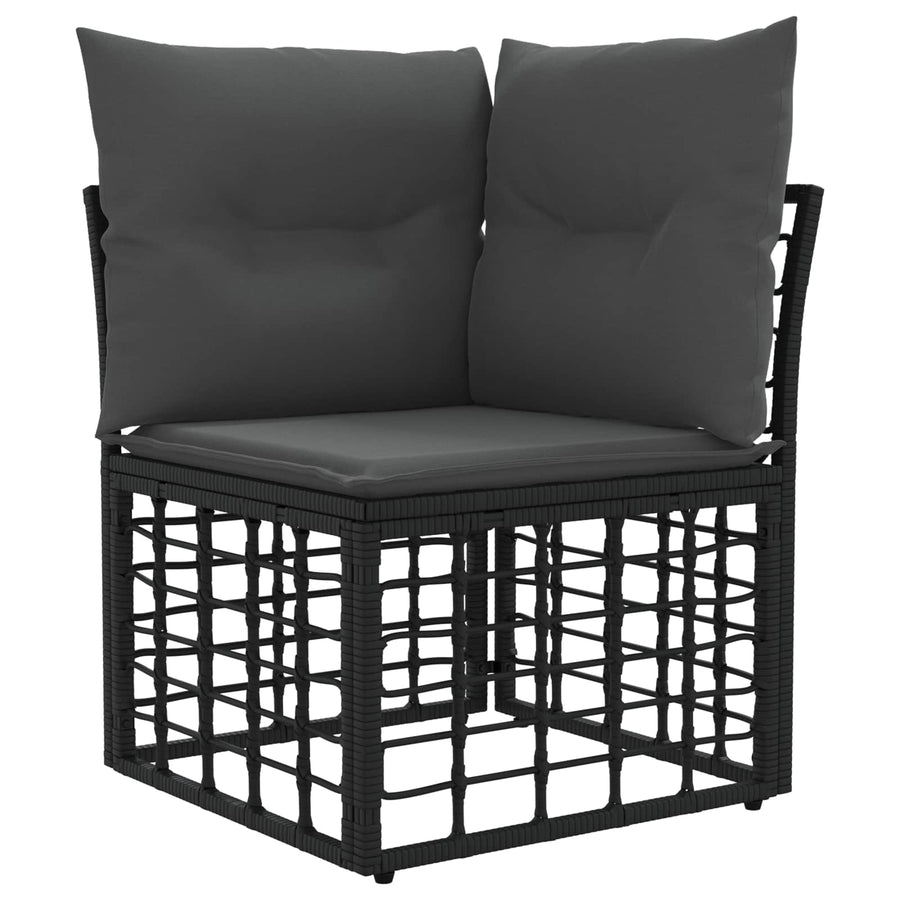Buiten bankenset 14 pcs Zwart en Donkergrijs Polyester