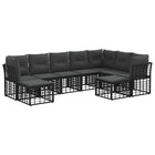 Outdoor lounge set 9 pcs Black and Dark Grey Polyester