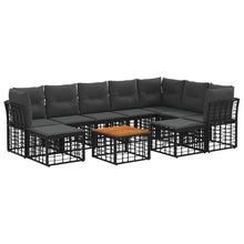 Buiten bankenset 10 pcs Zwart en Donkergrijs Polyester