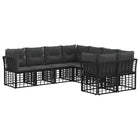 Outdoor Sofa Set 8 pcs Black and Dark Grey Polyester