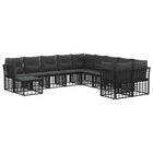 Outdoor Sofa Set 11 pcs Black and Dark Grey Polyester