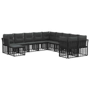 Tuinset 11-delig zwart donkergrijs polyester