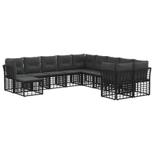Buiten bankenset 11 pcs Zwart en Donkergrijs Polyester