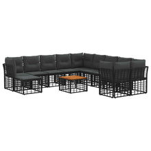 Buiten bankenset 12 pcs Zwart en Donkergrijs Polyester