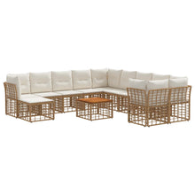 Buiten bankenset 12 pcs Natuurlijk en Crème Wit Polyester
