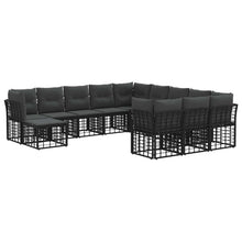 Buiten bankenset 12 pcs Zwart en Donkergrijs Polyester