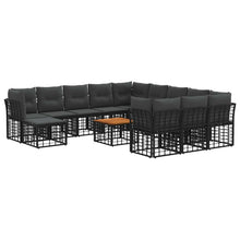 Buiten bankenset 13 pcs Zwart en Donkergrijs Polyester