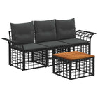Tuinset 4-delig zwart donkergrijs polyester