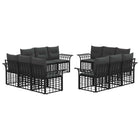 Outdoor Sofa Set 12 pcs Black and Dark Grey Polyester