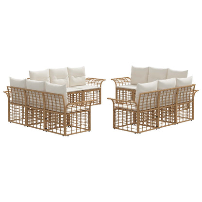 Buiten bankenset 12 pcs Natuurlijk en Crème Wit Polyester