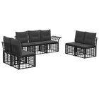 Outdoor Lounge Set 7 pcs Black and Dark Gray Polyester