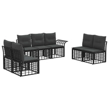 Buiten bankenset 7 pcs Zwart en Donkergrijs Polyester