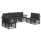 Outdoor Sofa Set 8 pcs Black and Dark Grey Polyester