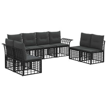 Buiten bankenset 8 pcs Zwart en Donkergrijs Polyester