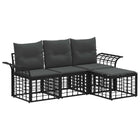 Outdoor lounge set 4 pcs Black and Dark Grey Polyester