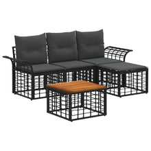 Buiten bankenset 5 pcs Zwart en Donkergrijs Polyester