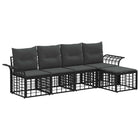 Outdoor Lounge Set 5 pcs Black and Dark Grey Polyester