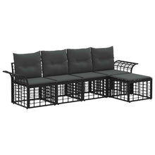 Buiten bankenset 5 pcs Zwart en Donkergrijs Polyester