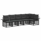 Outdoor Sofa Set 6 pcs Black and Dark Grey Polyester