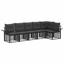 Buiten bankenset 6 pcs Zwart en Donkergrijs Polyester