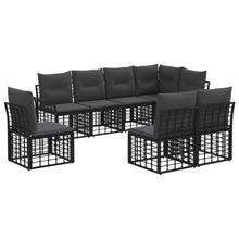 Buiten bankenset 8 pcs Zwart en Donkergrijs Polyester