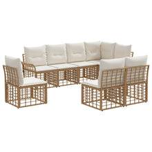 Buiten bankenset 8 pcs Natuurlijk en Crème Wit Polyester