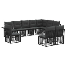 Buiten bankenset 10 pcs Zwart en Donkergrijs Polyester