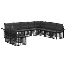 Buiten bankenset 10 pcs Zwart en Donkergrijs Polyester