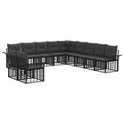 Modulaire tuinbankenset 11-delig zwart donkergrijs polyester