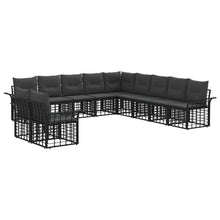 Buiten bankenset 11 pcs Zwart en Donkergrijs Polyester