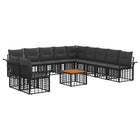 Outdoor Sofa Set 12 pcs Black and Dark Grey Polyester