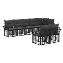 Buiten bankenset 8 pcs Zwart en Donkergrijs Polyester