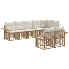 Buiten bankenset 8 pcs Natuurlijk en Crème Wit Polyester