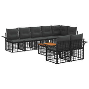 Tuinset poly rattan zwart 4-delig
